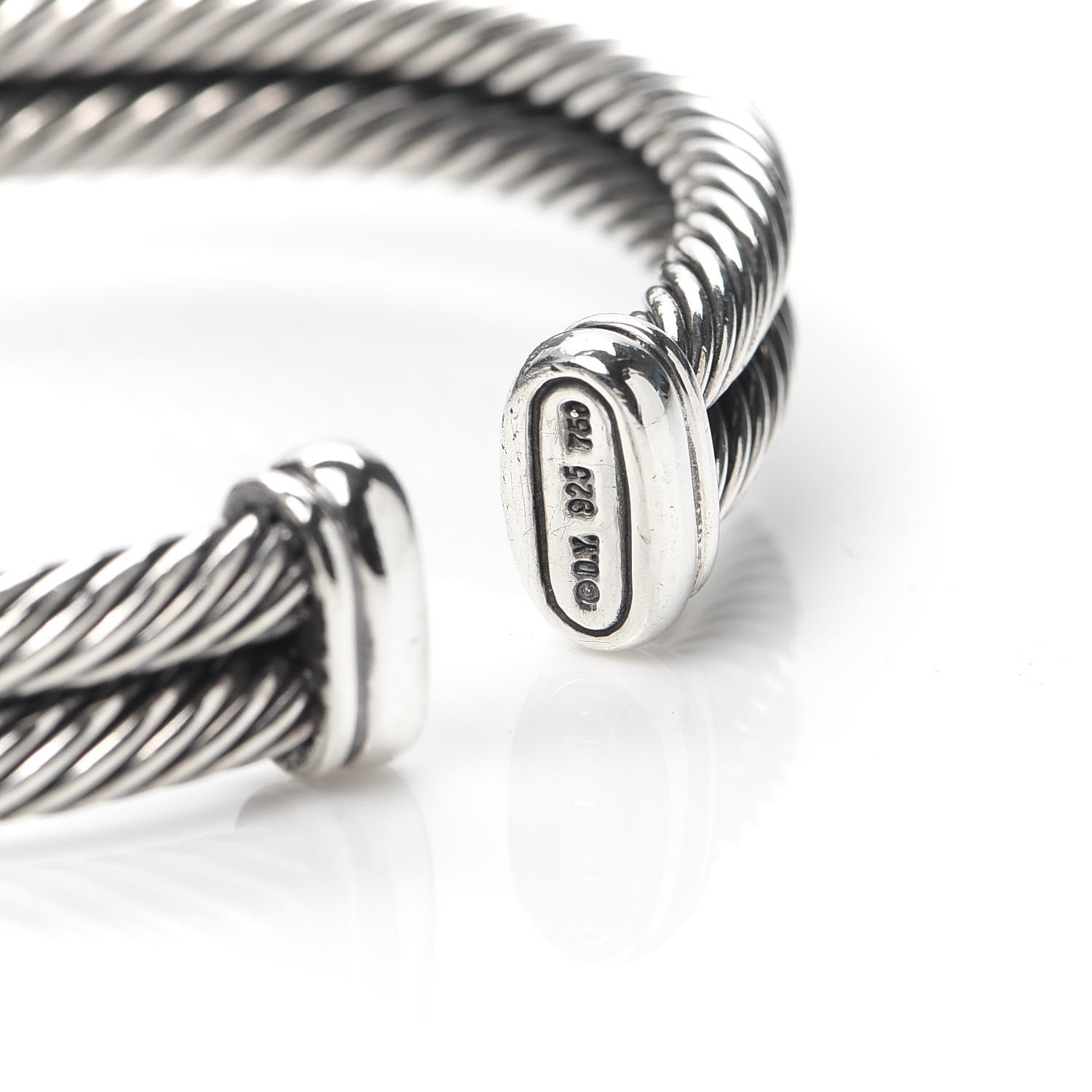 David Yurman Sterling Silver 18K Yellow Gold Blue Topaz Albion Double Cable Bracelet 4 of 5