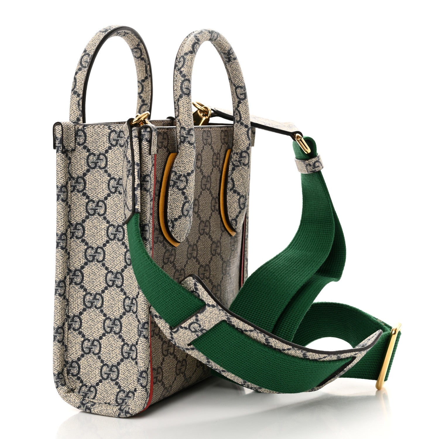 Gucci GG Supreme Monogram Exquisite Mini Vertical Tote Beige Ebony Blue Crop Live Red 3 of 11