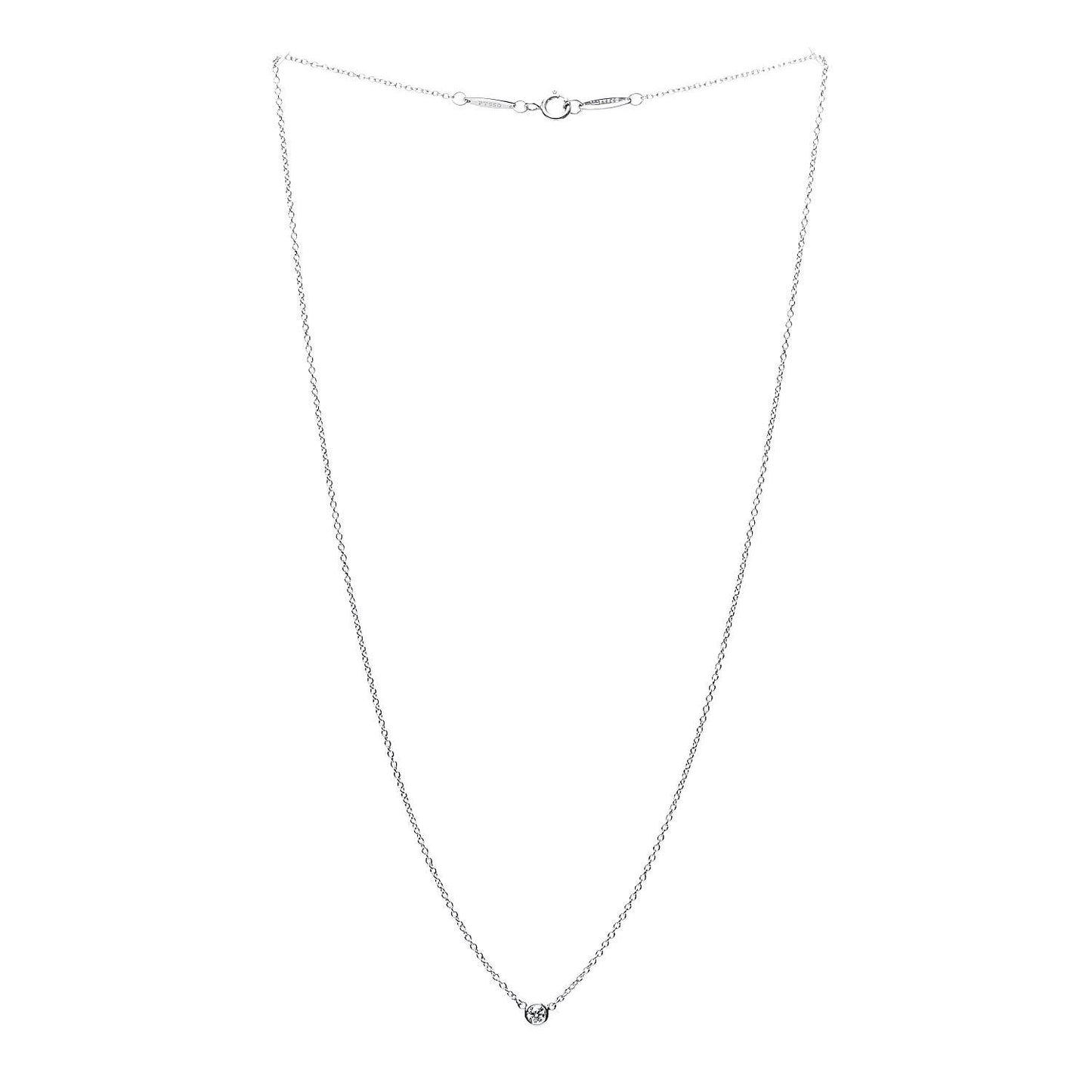 Platinum Diamond .08ct Elsa Peretti Diamonds by the Yard Pendant Necklace