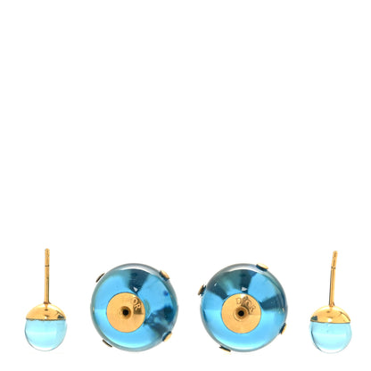 Christian Dior Mise En Dior Tribal Earrings Gold Blue 3 of 4