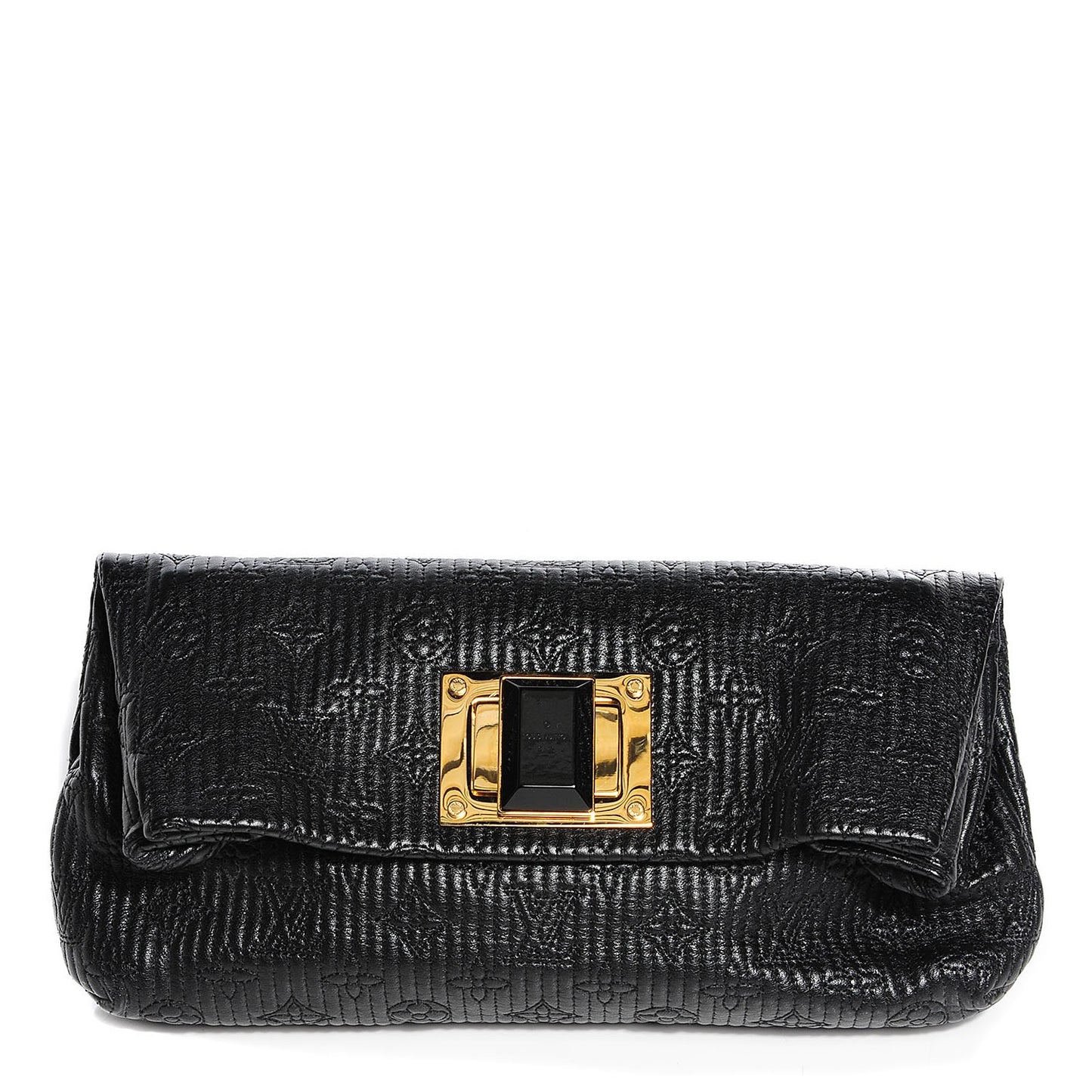 Calfskin Quilted Monogram Altair Clutch Black