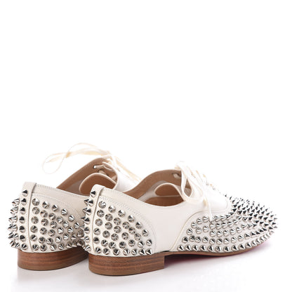 Christian Louboutin Nappa Freddy Spikes Donna Flat Sneakers 37 Latte Silver 4 of 8