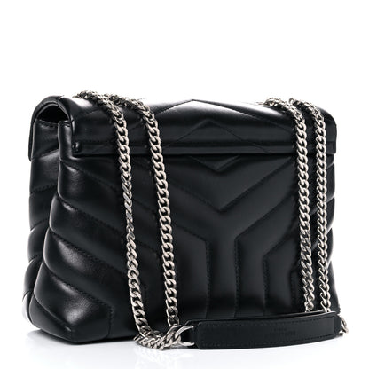 Saint Laurent Calfskin Y Quilted Monogram Small Loulou Chain Satchel Black 3 of 15
