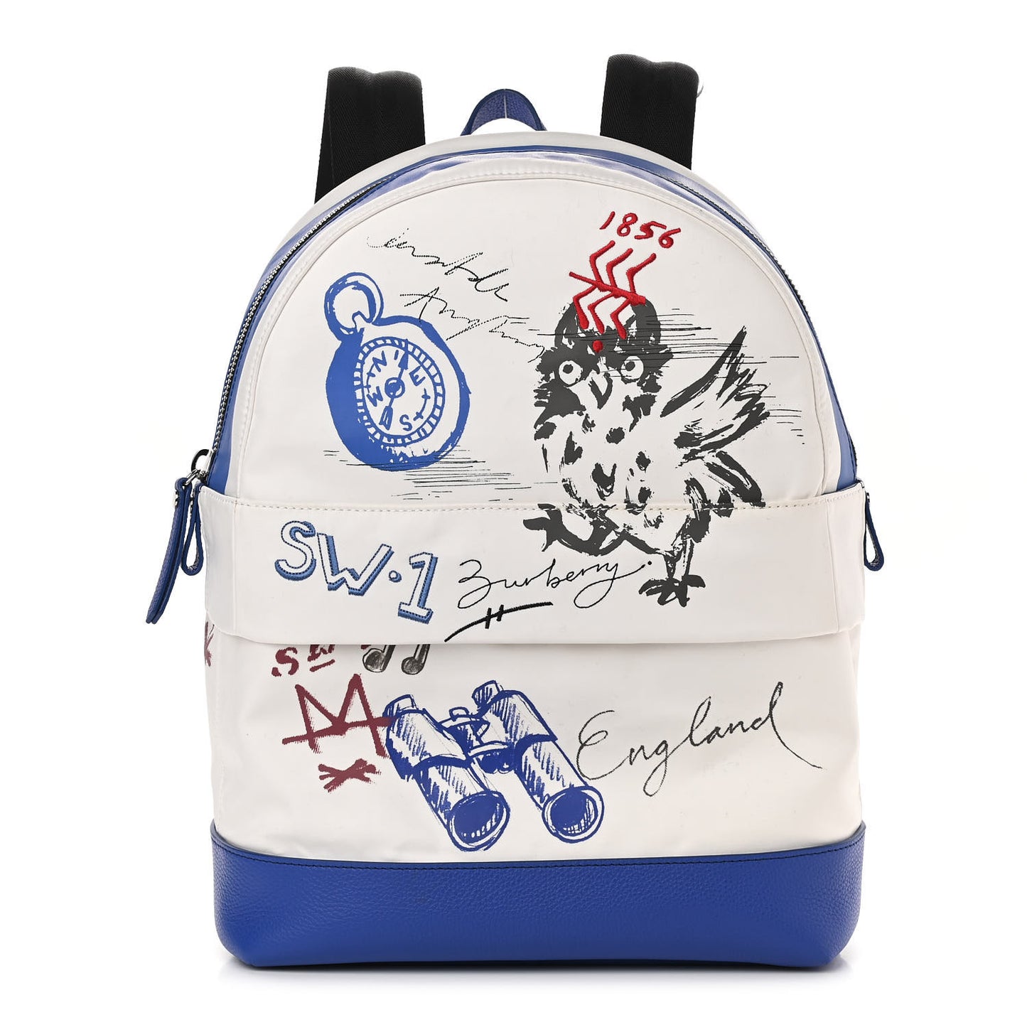 Canvas Adventure Print Backpack Blue