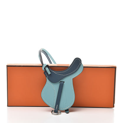 Hermes Swift Paddock Selle Horse Saddle Bag Charm Bleu Atoll Colvert 4 of 4