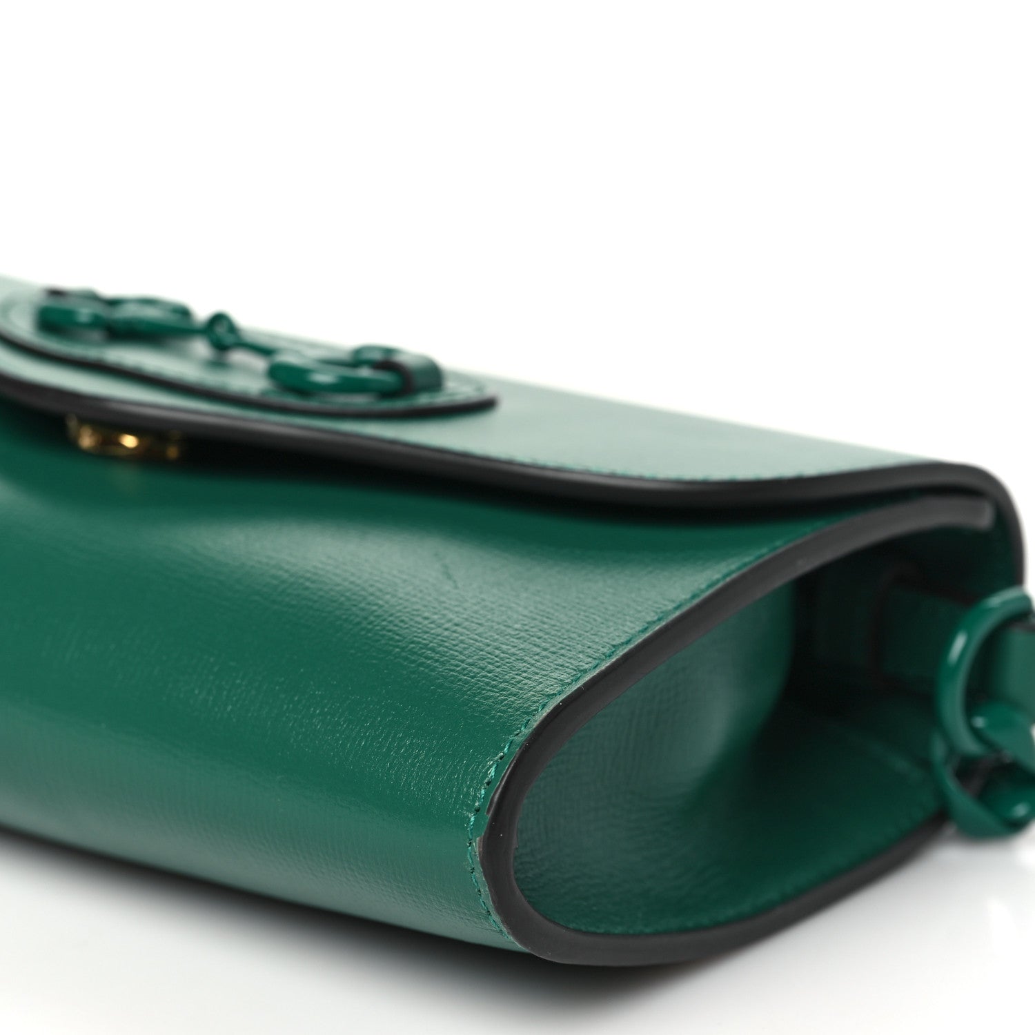 Gucci Azalea Calfskin Web Monochrome Mini Horsebit 1955 Chain Shoulder Bag Emerald 10 of 10
