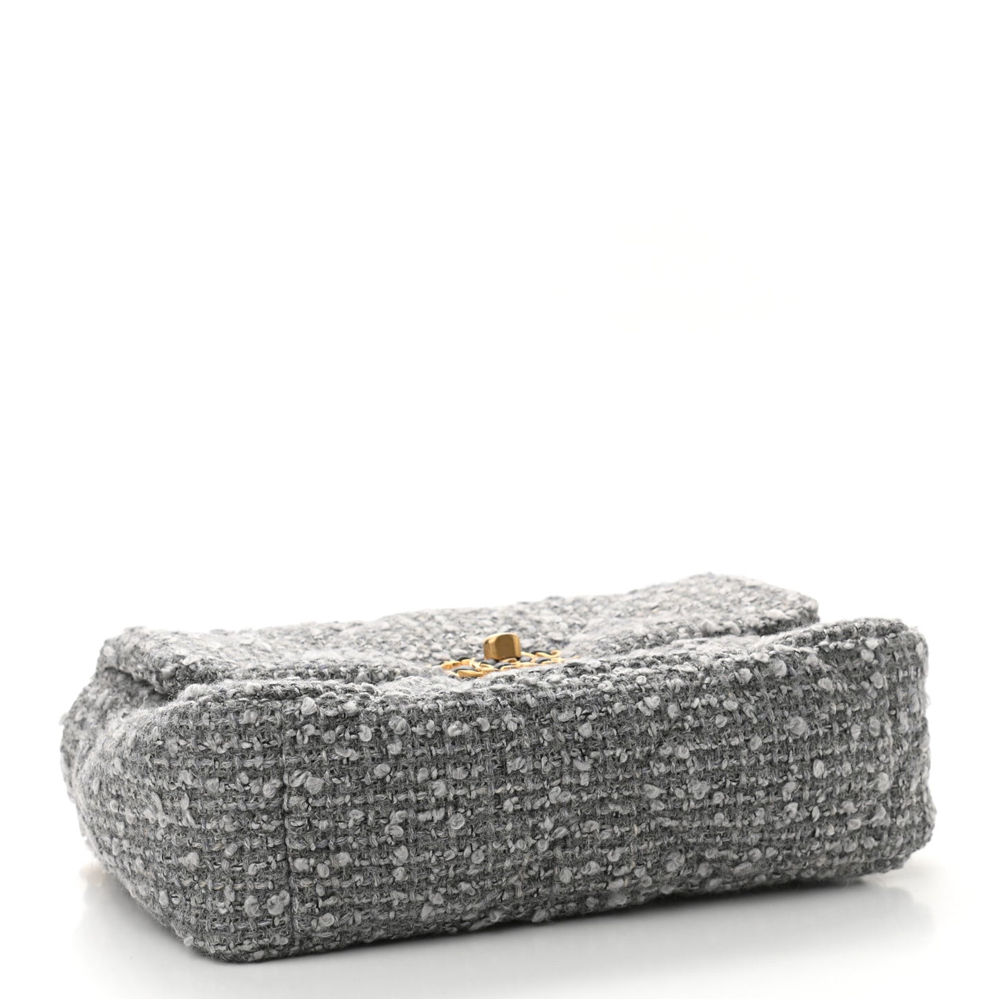Tweed Quilted Medium Chanel 19 Flap Grey