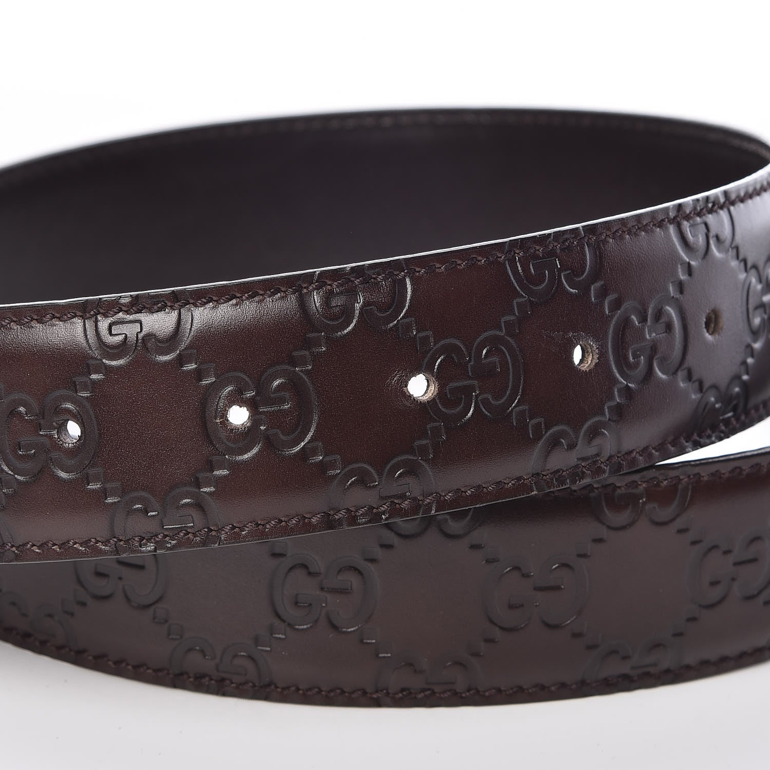 Gucci Guccissima Interlocking G 40mm Belt 85 34 Dark Brown 5 of 6