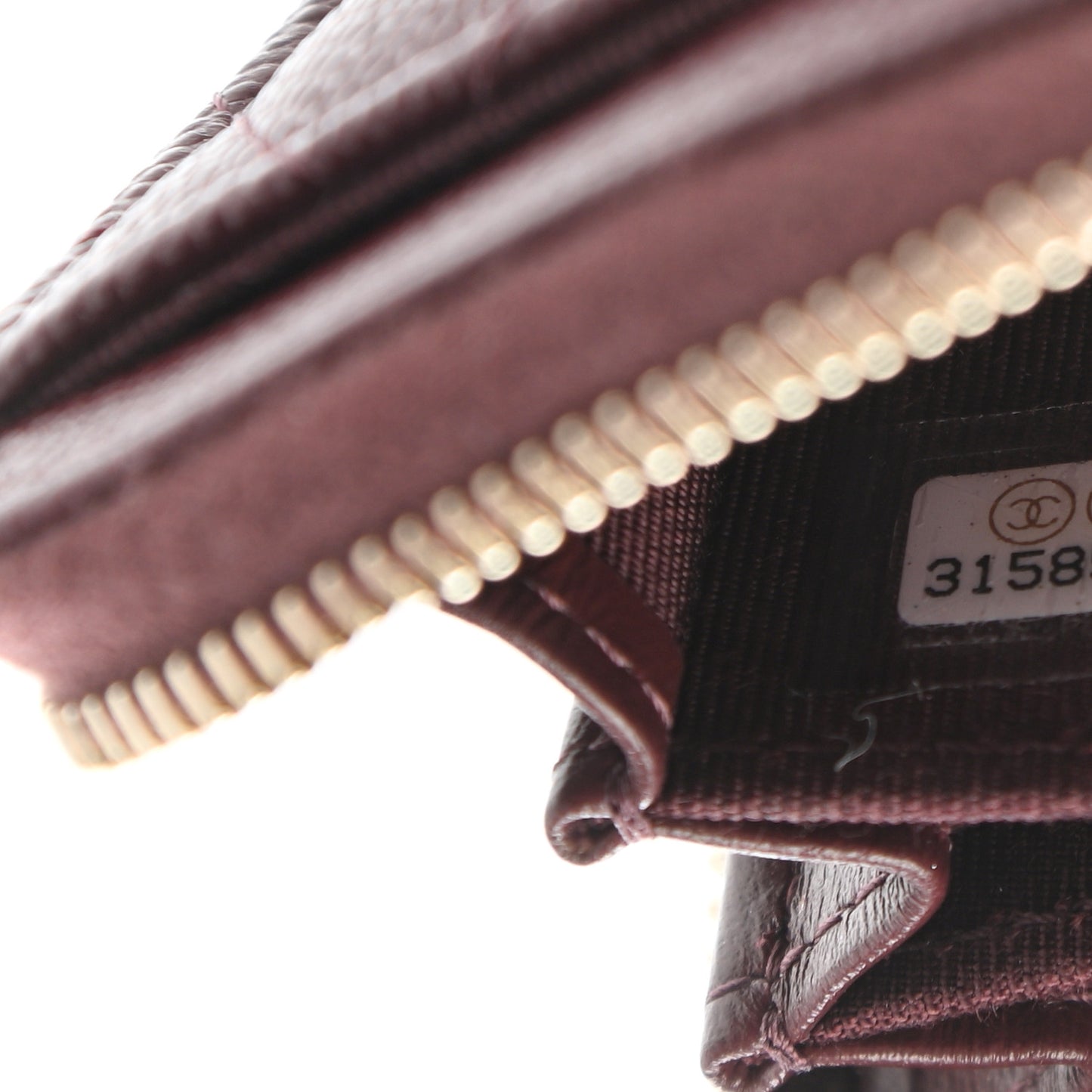 Caviar Quilted Zip Around Coin Purse Burgundy