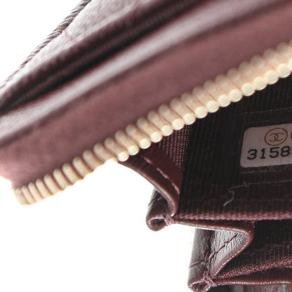 Chanel Caviar Quilted Zip Around Coin Purse Burgundy 7 of 7