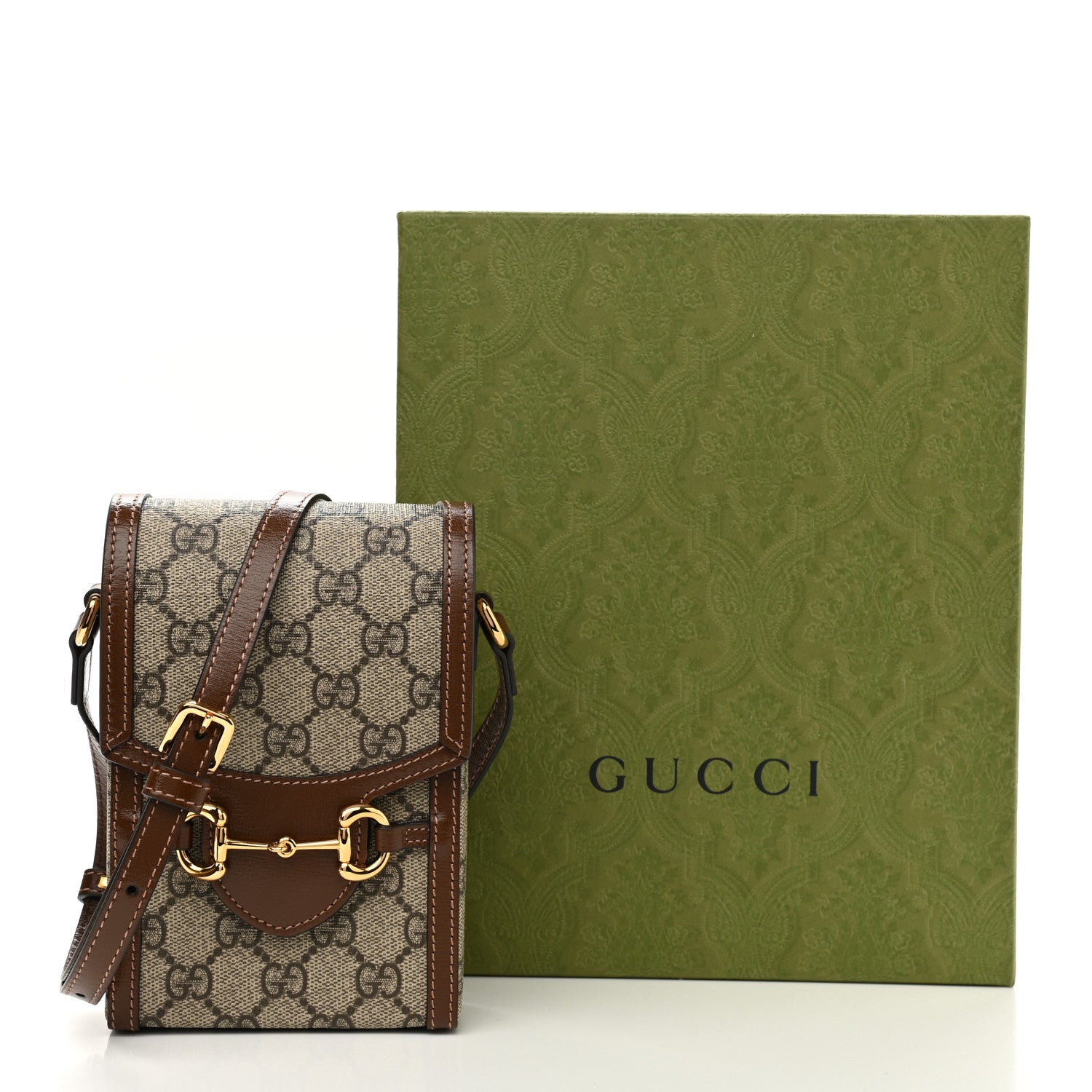 Gucci GG Supreme Monogram Mini Horsebit 1955 Crossbody Bag Beige Brown Sugar 11 of 11