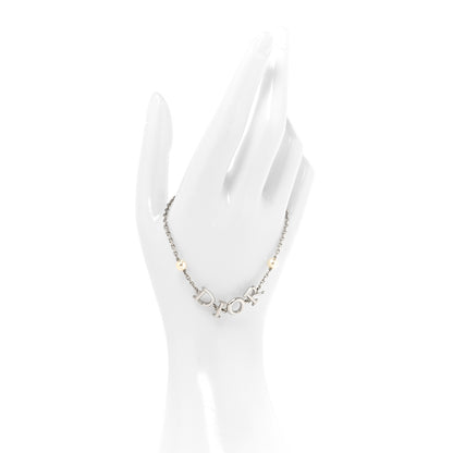 Christian Dior Palladium Pearl Logo Bracelet White Silver 2 of 6