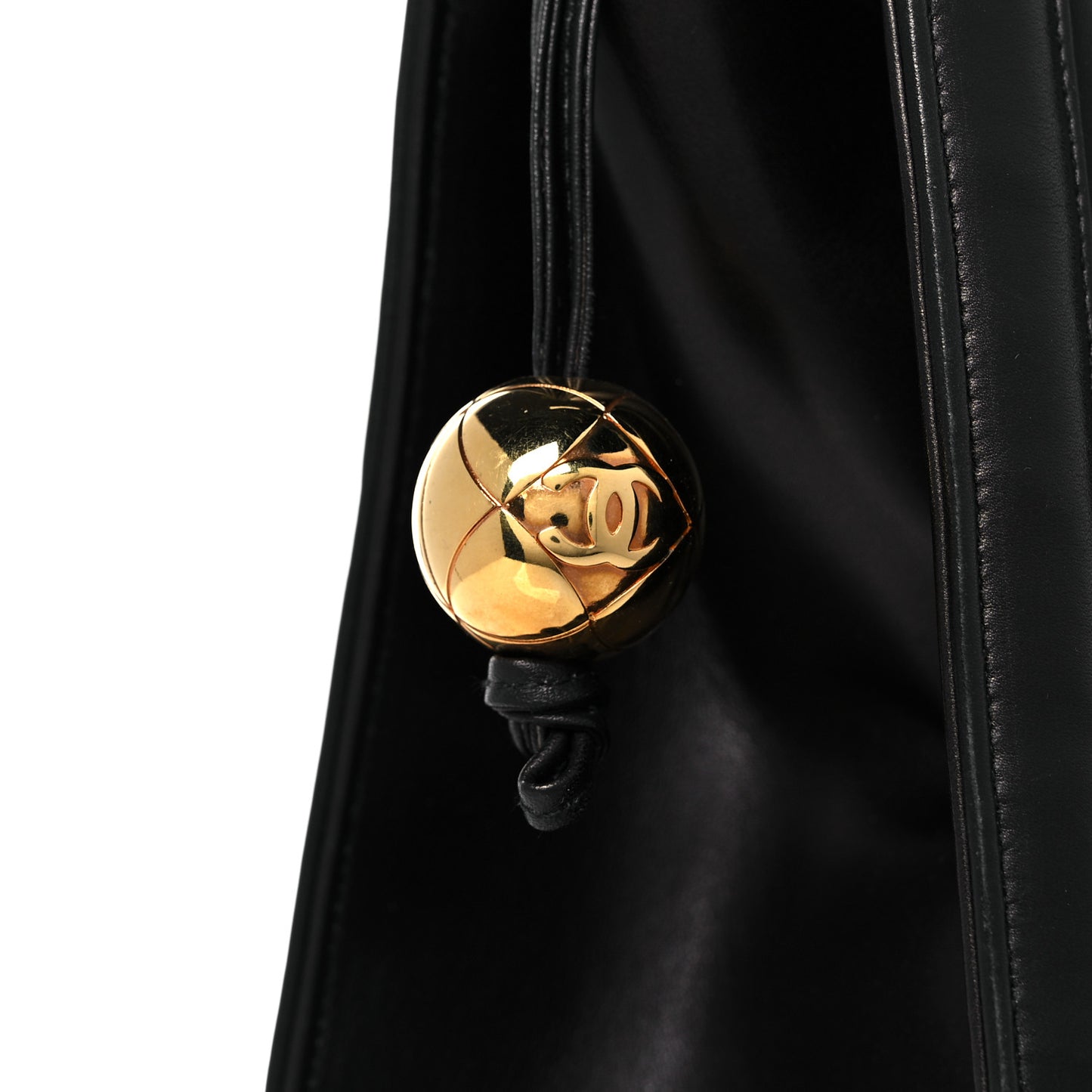 Lambskin Chevron Quilted Top Handle Bag Black