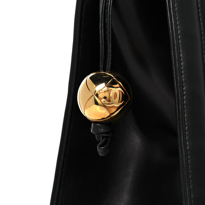 Chanel Lambskin Chevron Quilted Top Handle Bag Black 14 of 17