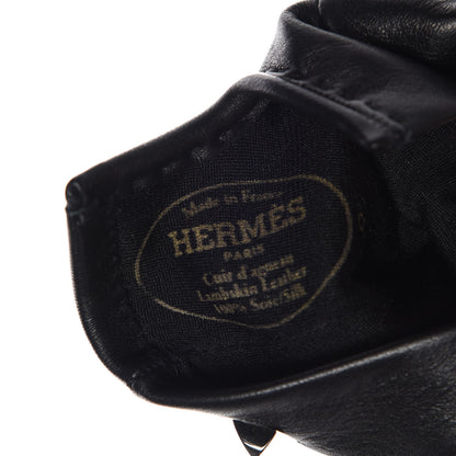 Hermes Lambskin Icone Gloves 8 Black 4 of 6