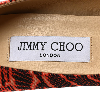 Jimmy Choo Fabric Snake Printed Anouk Pumps 36 Mandarin Red Mix 6 of 7