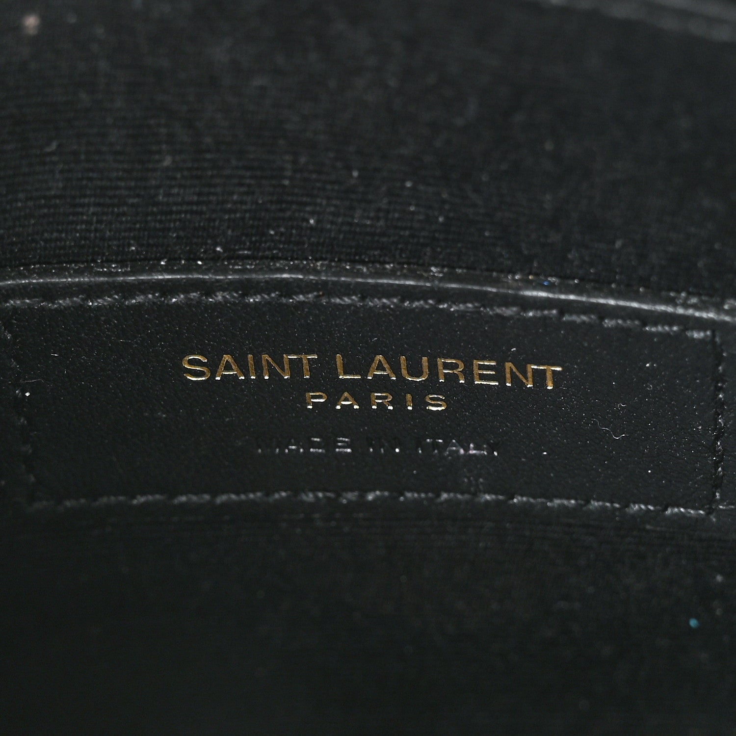 Saint Laurent Grain De Poudre Chevron Monogram Bill Pouch Black 6 of 6