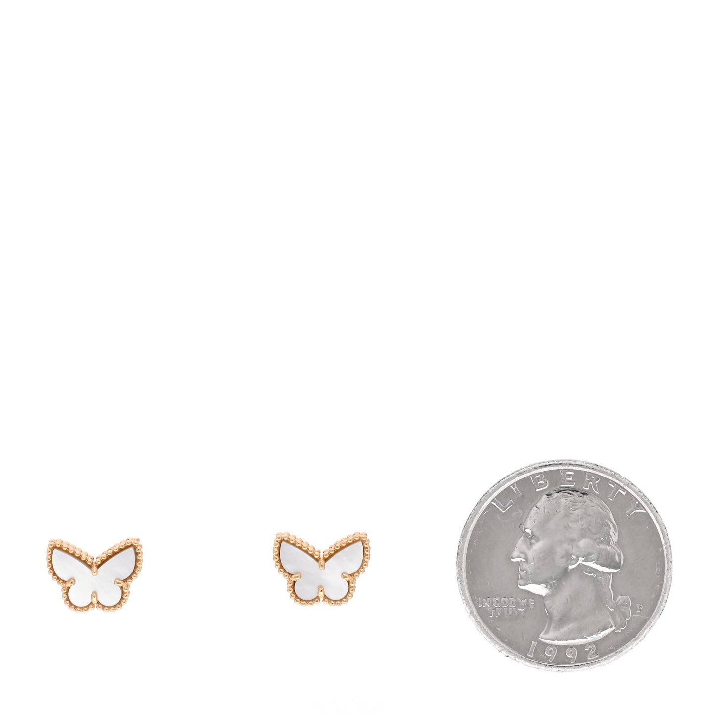 18K Yellow Gold Mother of Pearl Sweet Alhambra Butterfly Earrings