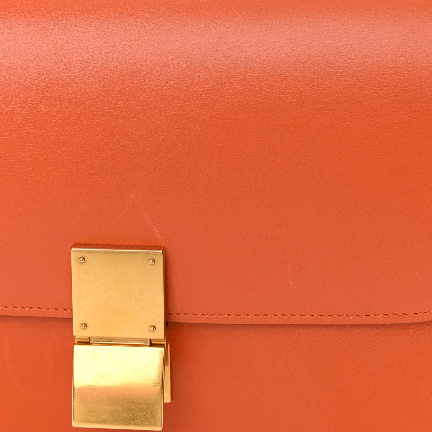 Celine Box Calfskin Medium Classic Box Flap Bag Orange 16 of 23