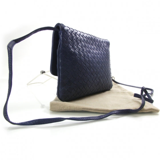Vintage Nappa Intrecciato Shoulder Bag Blue