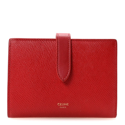 Celine Grained Calfskin Medium Multifunction Strap Wallet Coquelicot 1 of 8