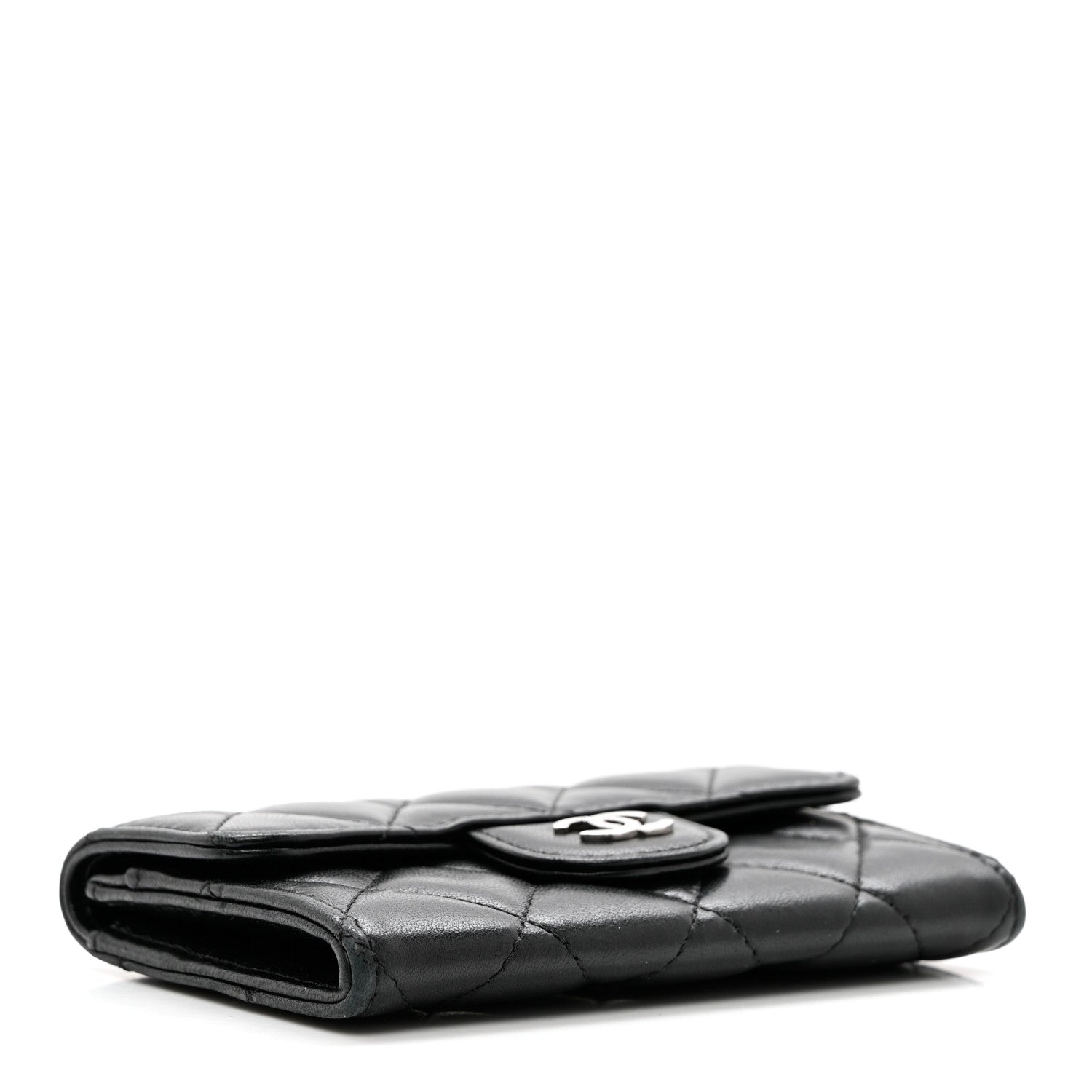 Chanel Lambskin Quilted Flap Card Holder Wallet Black 4 of 11
