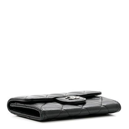 Chanel Lambskin Quilted Flap Card Holder Wallet Black 4 of 11