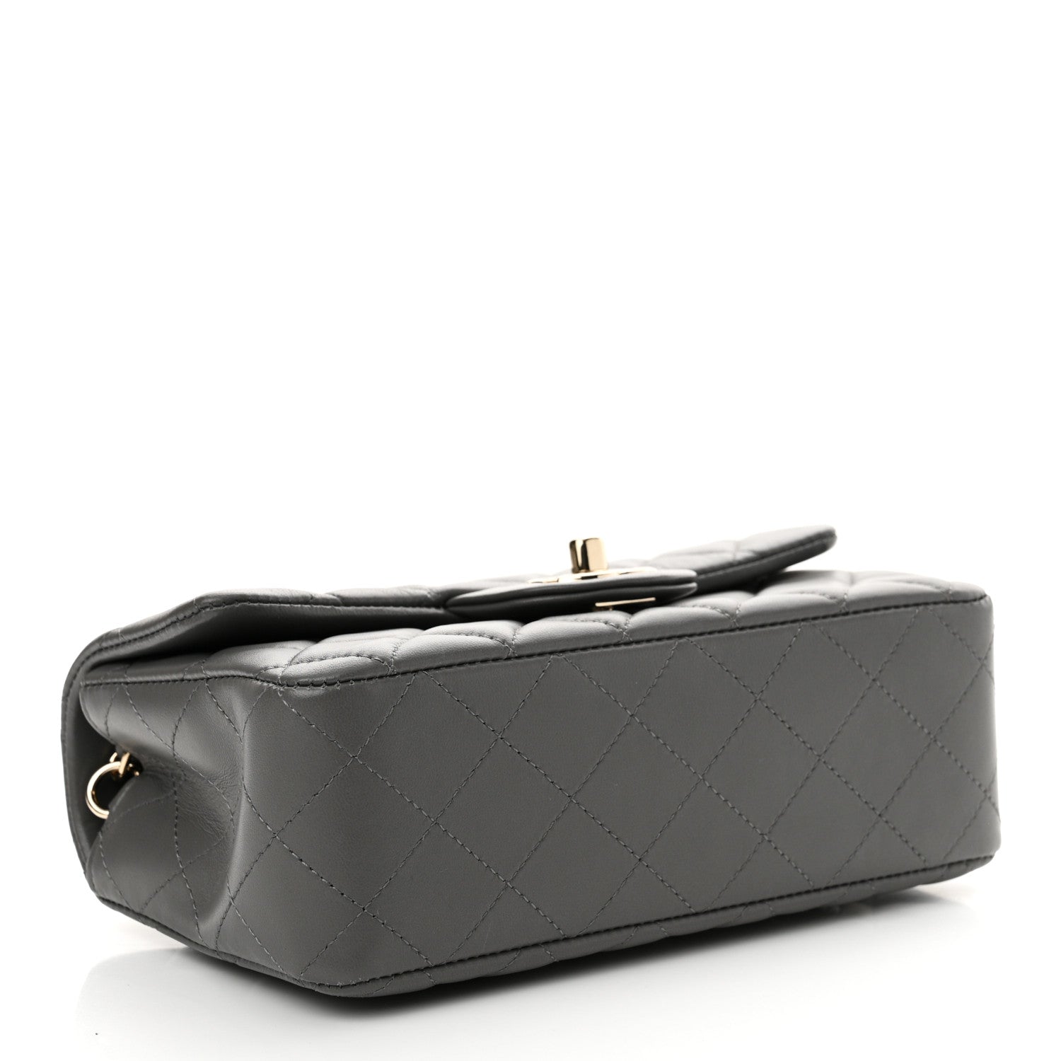 Chanel Lambskin Quilted Mini Rectangular Flap Dark Grey 4 of 11