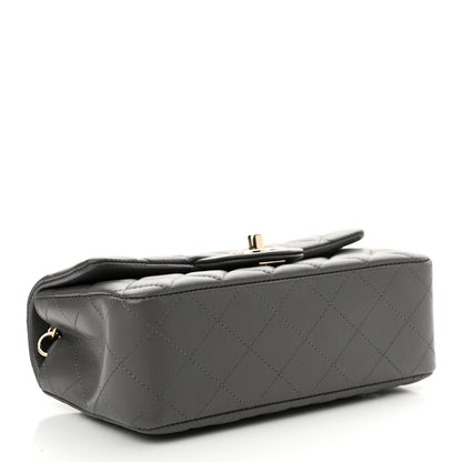 Chanel Lambskin Quilted Mini Rectangular Flap Dark Grey 4 of 11