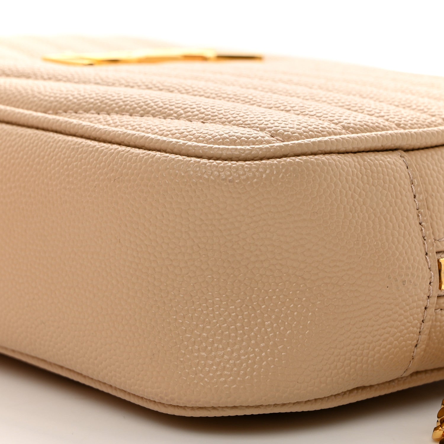 Saint Laurent Grain De Poudre Matelasse Monogram Mini Lou Camera Bag Dark Beige 10 of 10