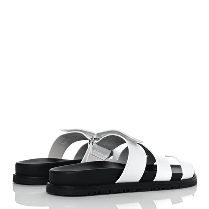 Hermes Calfskin Womens Chypre Sandals 37.5 White 4 of 9