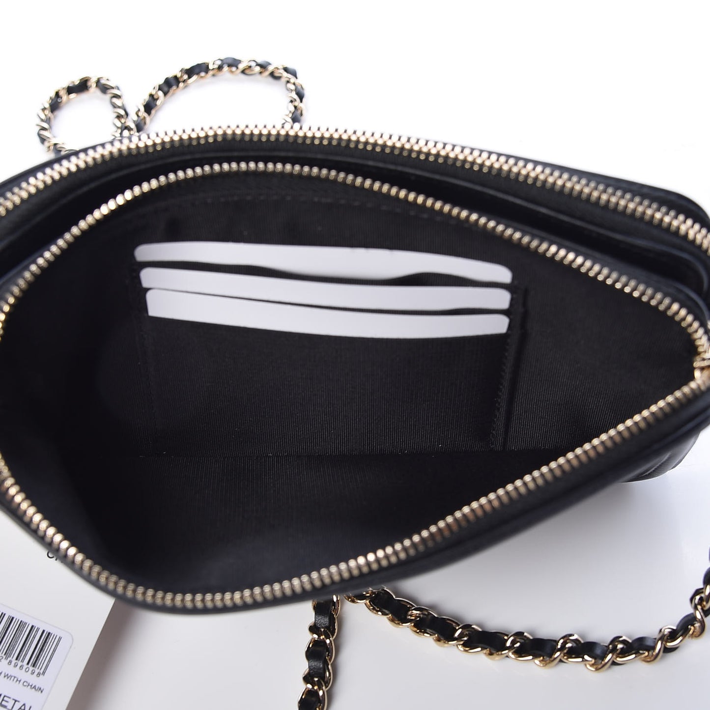 Caviar Quilted CC Filigree Clutch With Chain Black