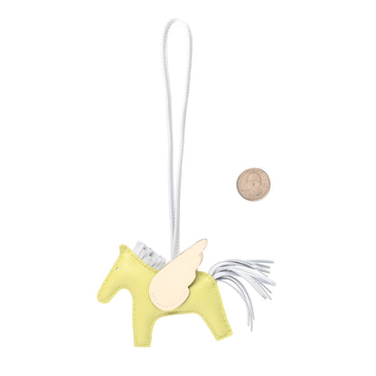 Hermes Milo Lambskin Grigri Rodeo Pegase Horse Bag Charm PM Jaune Bourgeon Bleu Brume Nata 2 of 3