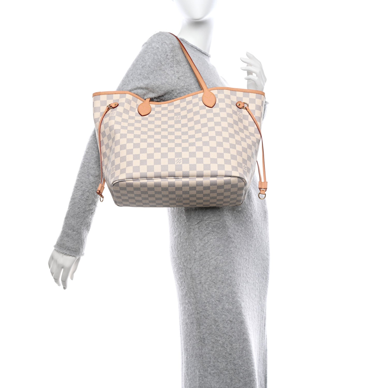 Louis Vuitton Damier Azur Neo Neverfull MM Rose Ballerine 2 of 10