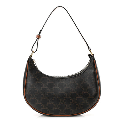 Celine Triomphe Canvas Calfskin Ava Shoulder Bag Tan 1 of 11