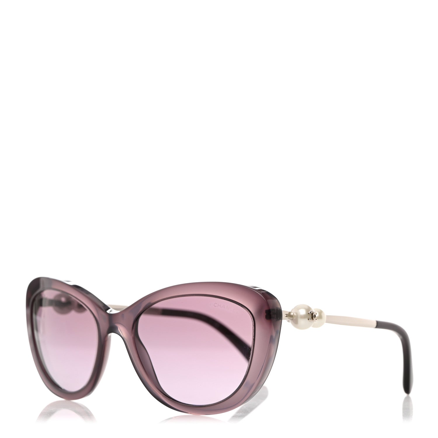 Chanel Acetate Pearl Cat Eye Sunglasses 5340-H Purple 1 of 8