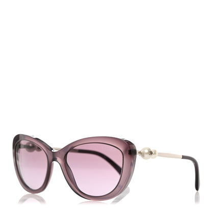 Chanel Acetate Pearl Cat Eye Sunglasses 5340-H Purple 1 of 8