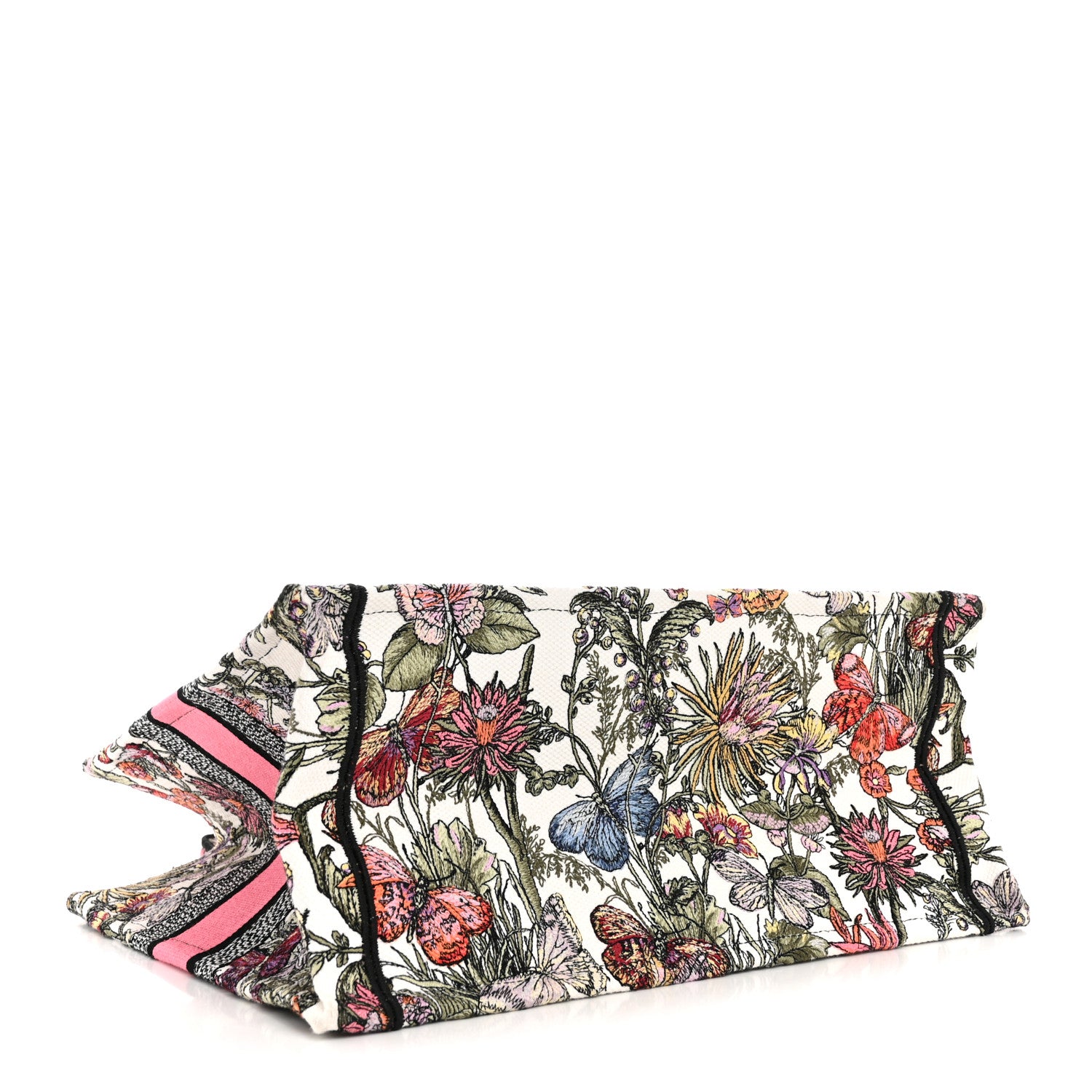 Christian Dior Canvas Embroidered Medium Mexico Millefiori Book Tote White Multicolor 4 of 10