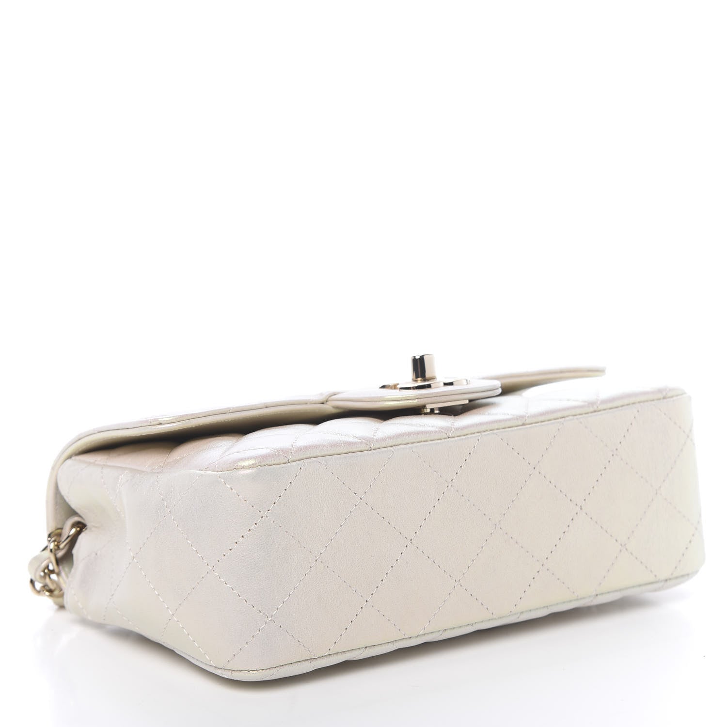Chanel Iridescent Lambskin Quilted Mini Rectangular Flap Ivory 4 of 11