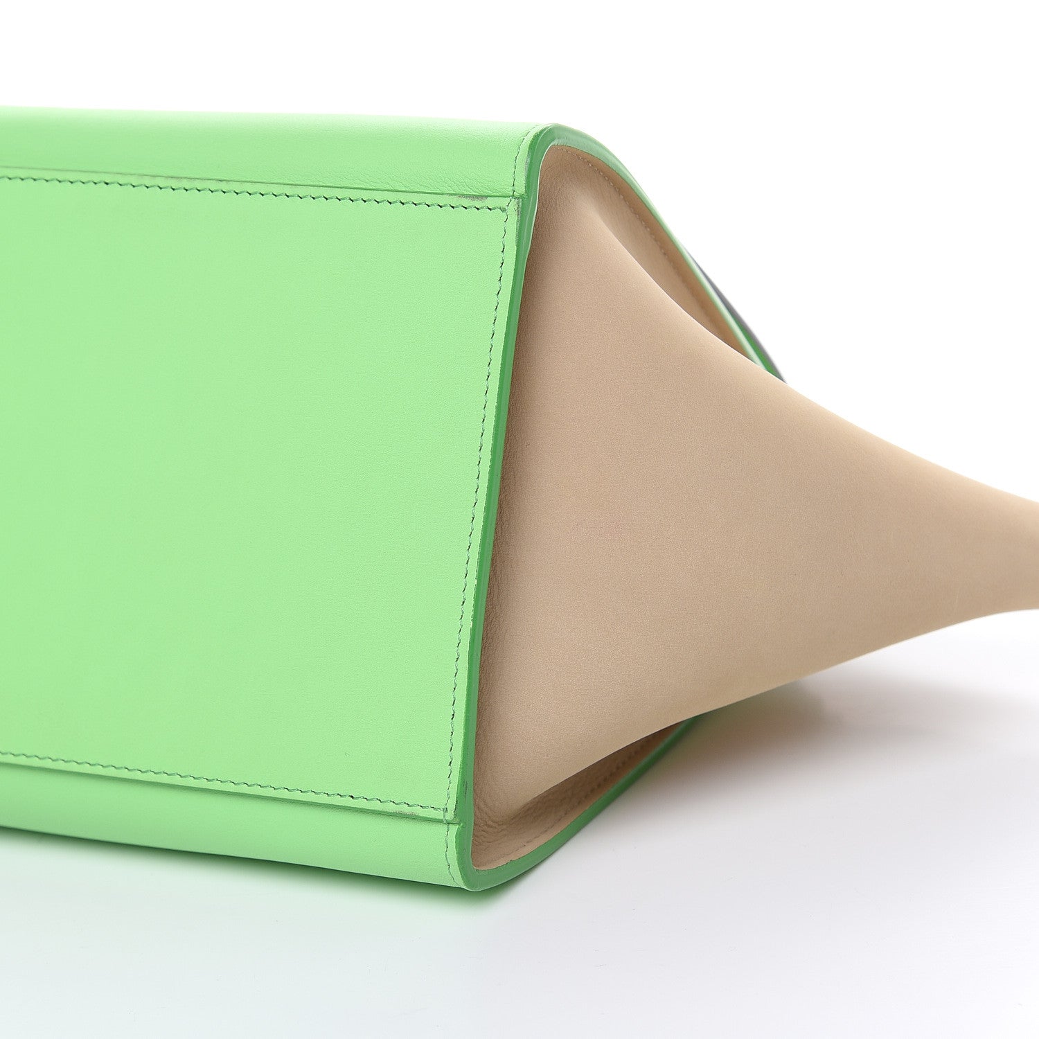 Celine Smooth Calfskin Small Tri-Color Trapeze Lime 8 of 10