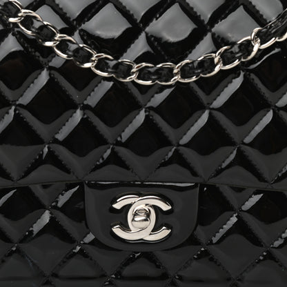 Chanel Patent Quilted Medium Double Flap Black 17 of 17