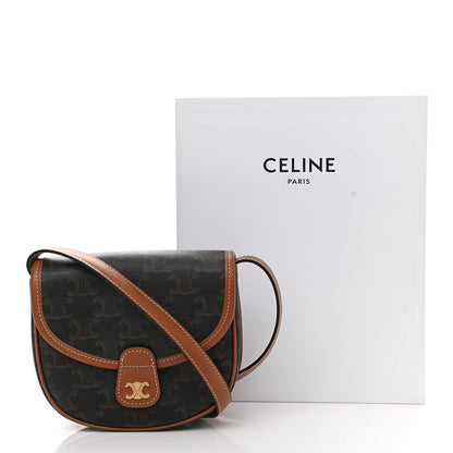 Celine Canvas Calfskin Triomphe Mini Besace Tan 10 of 10