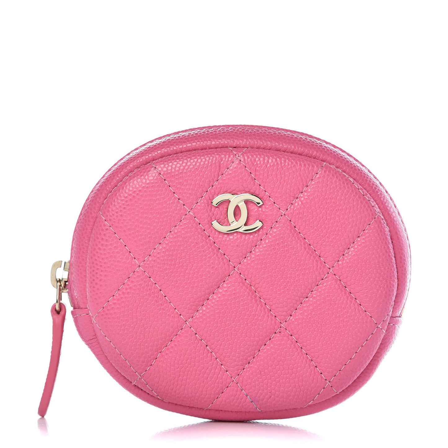 Caviar Quilted Zip Around Classic Coin Purse Pink
