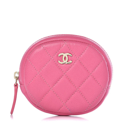 Chanel Caviar Quilted Zip Around Classic Coin Purse Pink 1 of 8