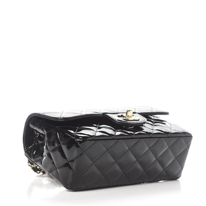 Chanel Patent Calfskin Quilted Mini Rectangular Flap Black 3 of 9