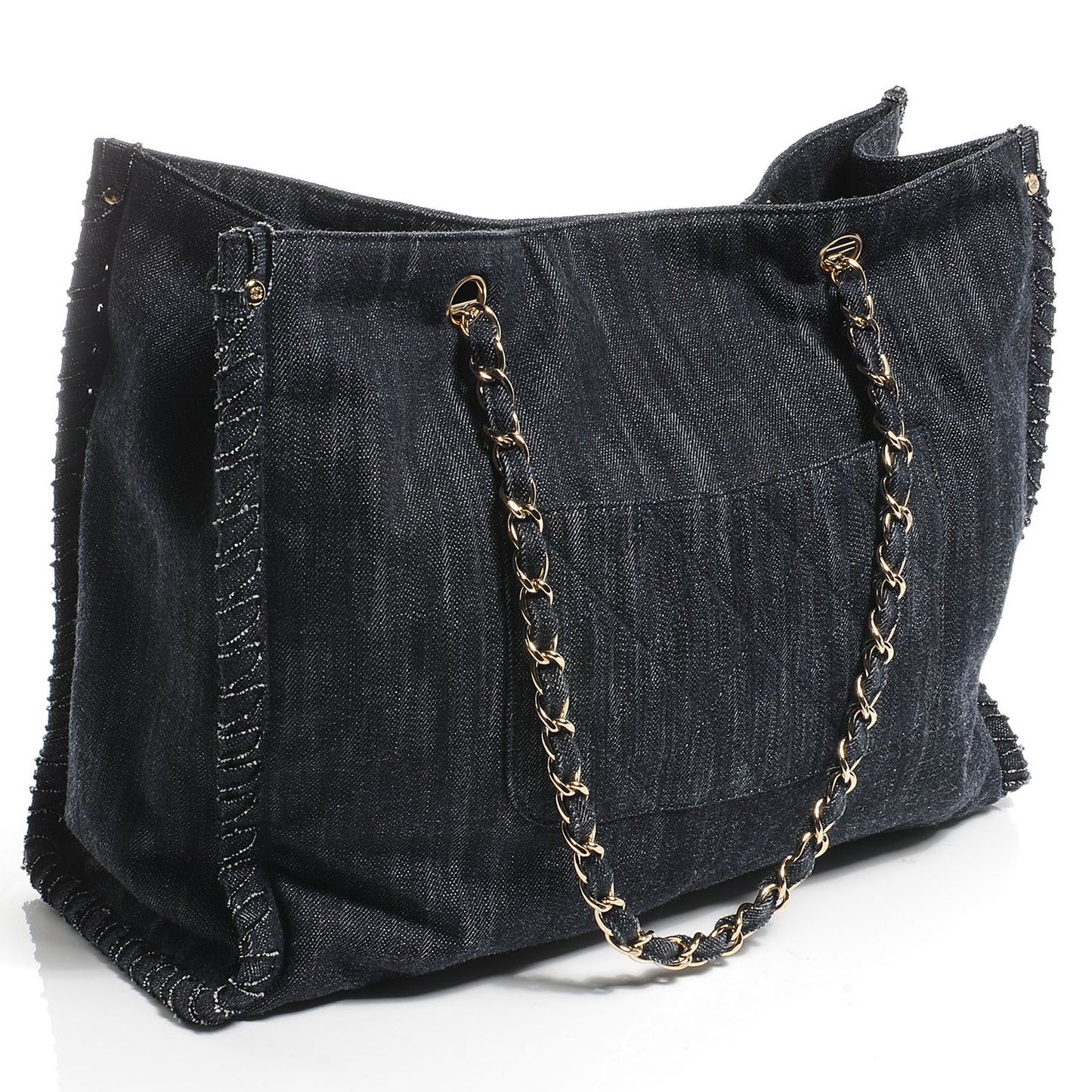 HANEL Denim Embroidered Night Flight Tote Blue