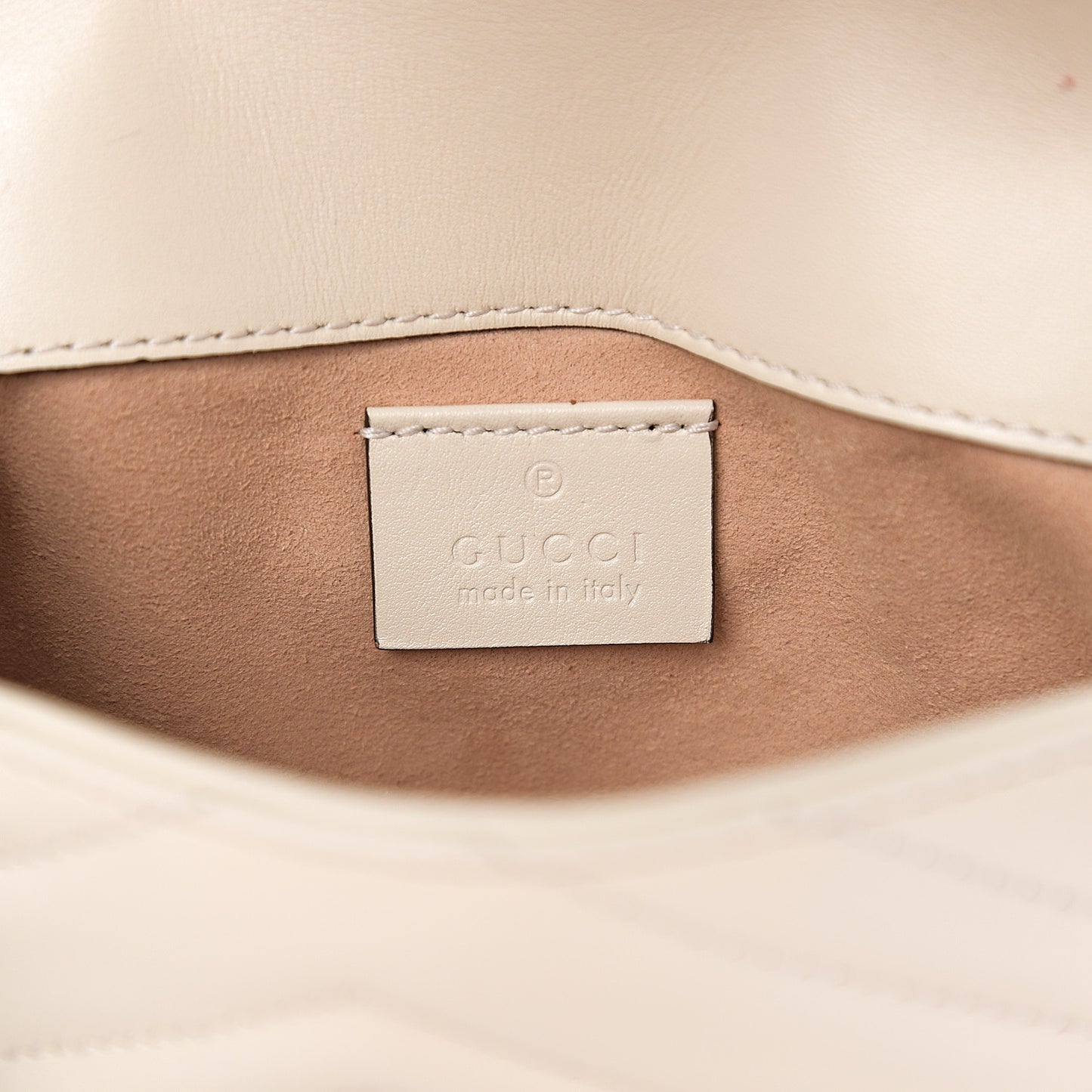 Calfskin Matelasse Super Mini GG Marmont Shoulder Bag White