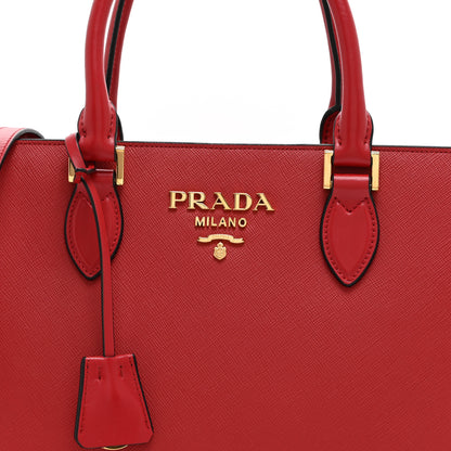 Prada Saffiano Soft Calfskin Large Zippered Tote Fuoco 8 of 10