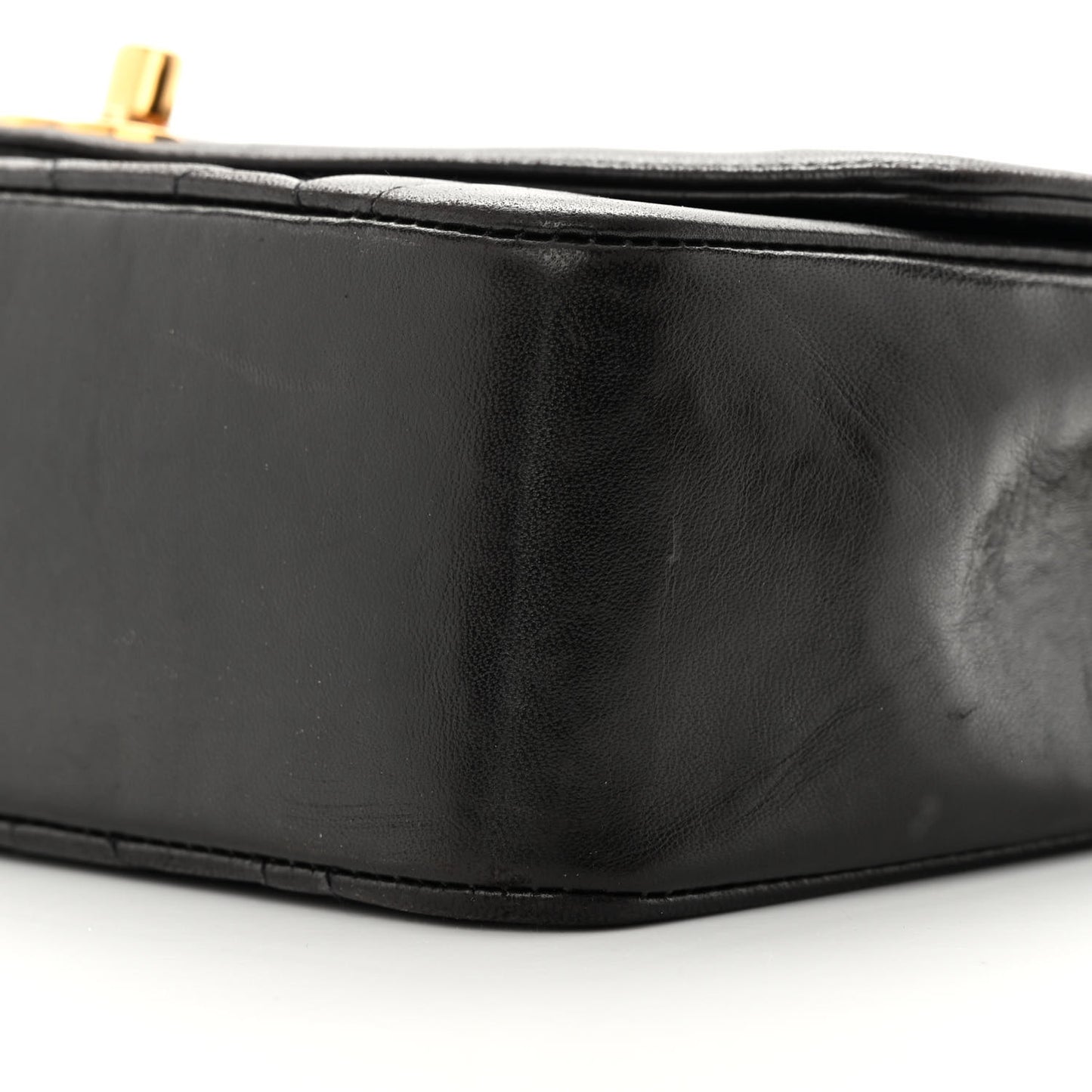 Lambskin Quilted Small Single Flap Black