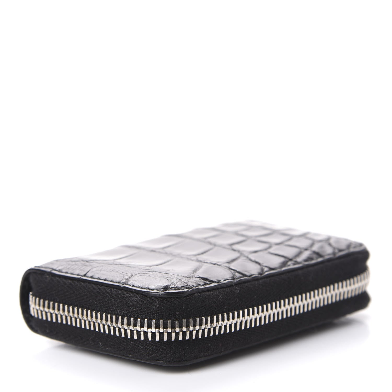 Gucci Crocodile Zip Around Card Case Black 4 of 9